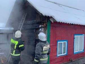 В Черногорске пожарные потушили баню-времянку