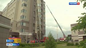 Учения пожарных в Перинатальном центре