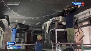 В сгоревшем офисе Народного Фронта приступили к ремонту 